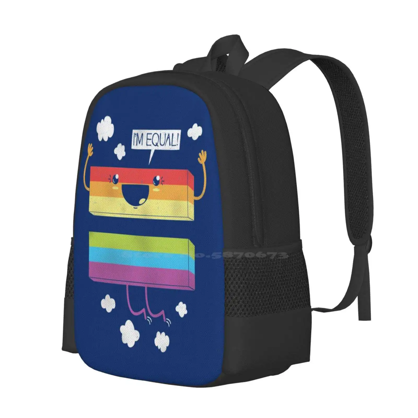 Equality Hot Sale Schoolbag Backpack Fashion Bags Marriage Equality Rainbow Symbol Pride Gay Happy Funny Pun Clouds Meaning