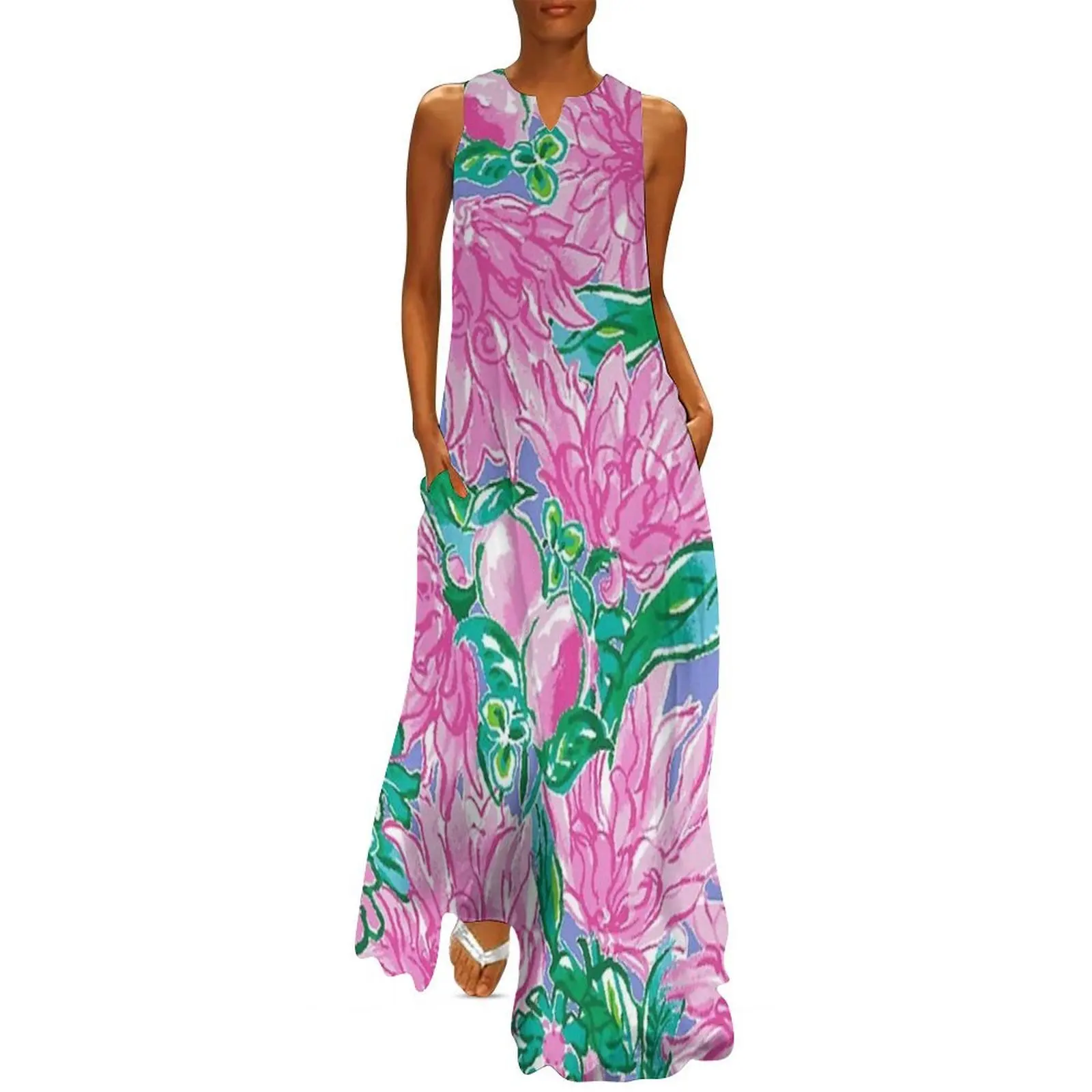 

pink blossom Long Dress summer dresses ladies 2025 evening dresses luxury 2025 Casual dresses