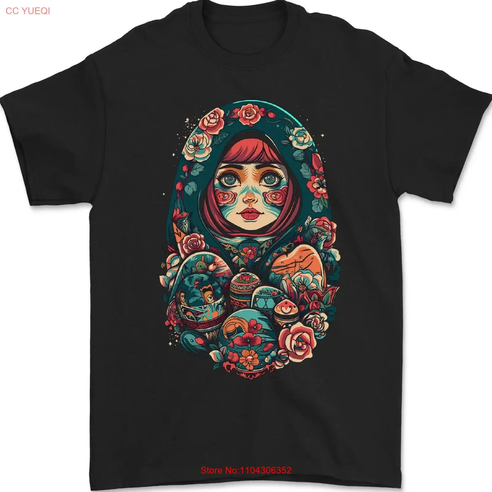 Matrioska Russian Doll Fantasy Girl Men T-Shirt 100% Cotton