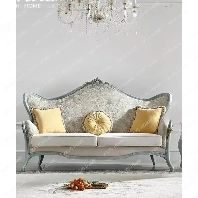 AA pastoral furniture living room jacquard flannel solid wood sofa