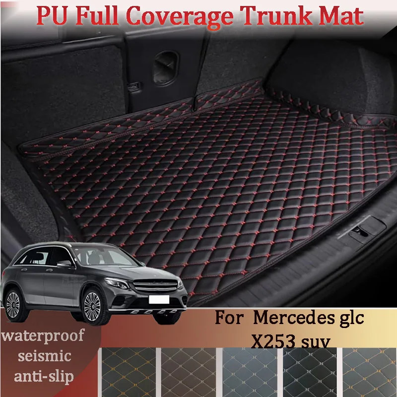 

Customized Car High Edge Trunk mat For Mercedes glc X253 suv 2016-2022 Car XPE Leather Waterproof Carpet mat Car Interior