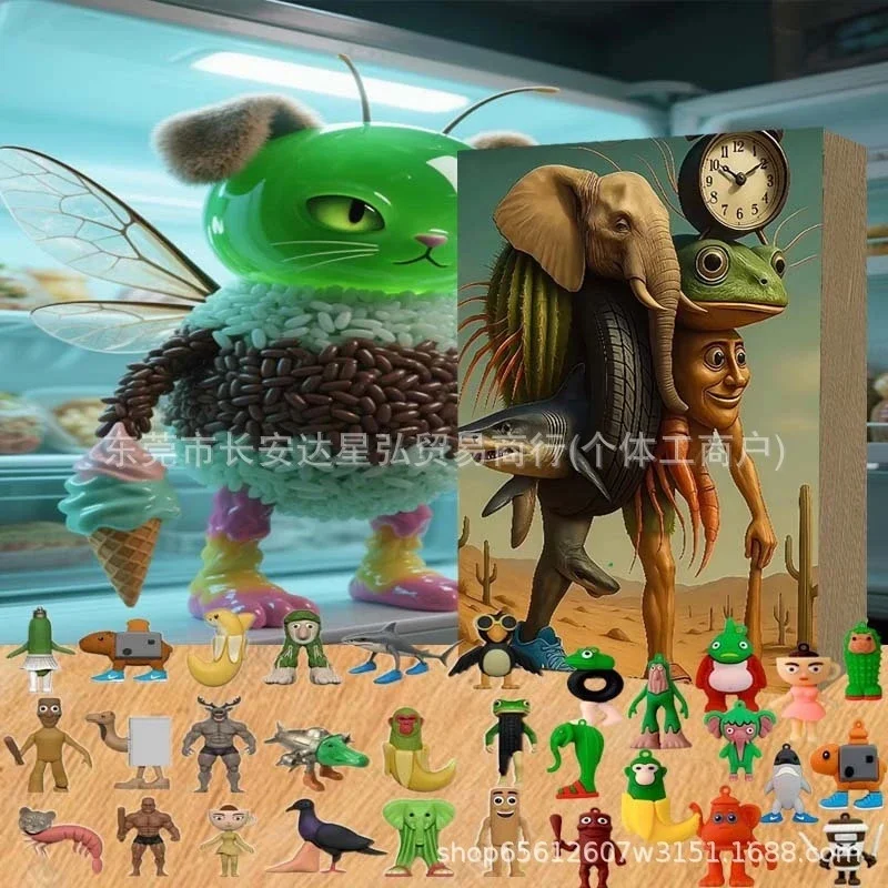 24PCS Italian Brainrot Tung Sahur Figure Blind Box Tralalero Figures Acrylic Keychain Pendant Funny Model Game Collectibles Gift