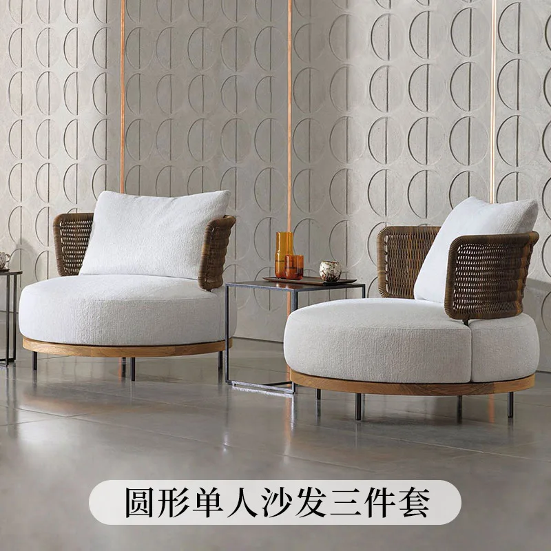 Nordic Outdoor Sofa Massivholz Rattan Möbel Hotel Outdoor Balkon