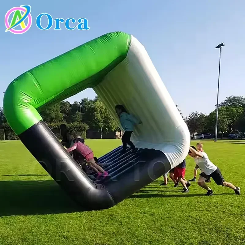 Interactive Outdoor Sports & Entertainment Cube Square Inflatable Flip It Rolling Games for Team Building on Sale