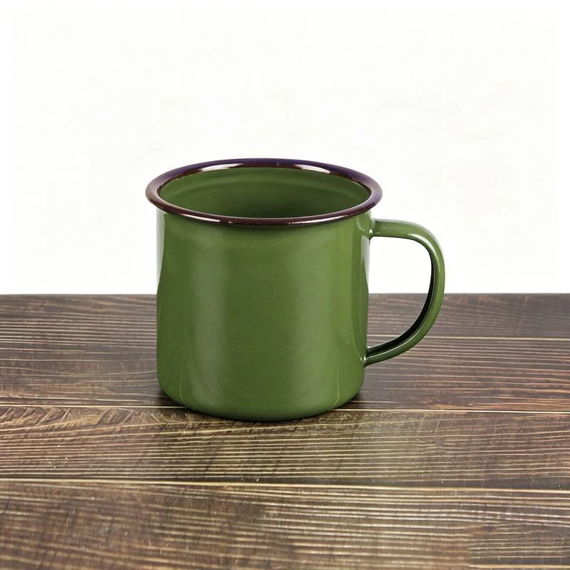 【M】Enamel Drinking Mugs Multiple Color Size Custom Logo For Home Camping Office Use