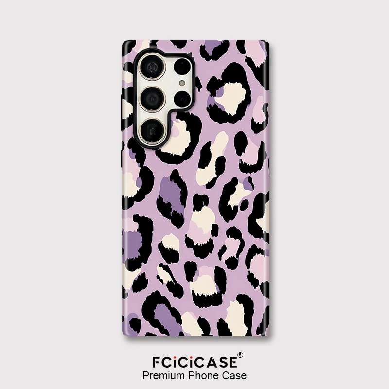 Fcicicase Shockproof Phone Case For Samsung Galaxy S24 Plus S25 S26 Ultra S20 FE A26 A56 A16 S23+ A36 Print Leopard Cover