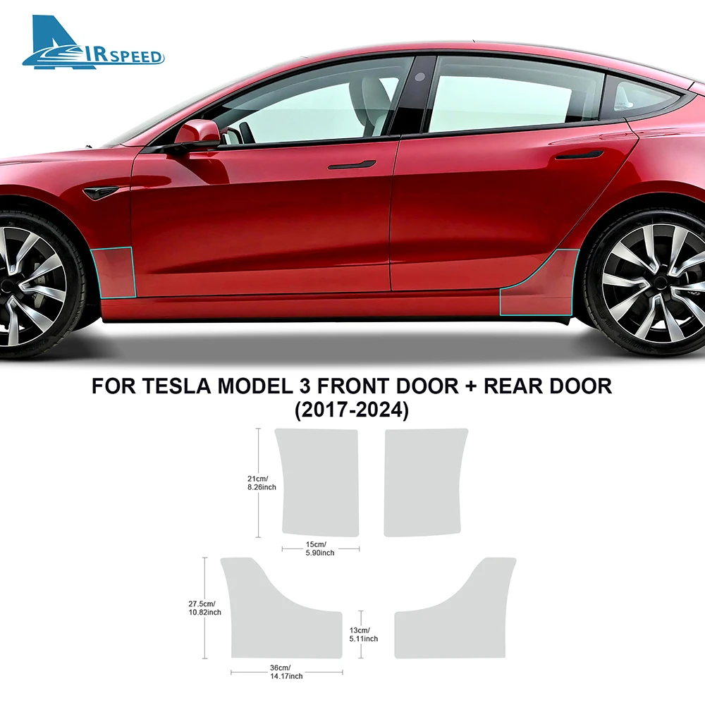 

Защитная пленка из прозрачного ТПУ для кромки двери Tesla Model 3 2017-2024, антицарапийная, 4 шт., комплект для передних и задних дверей, невидимый щиток