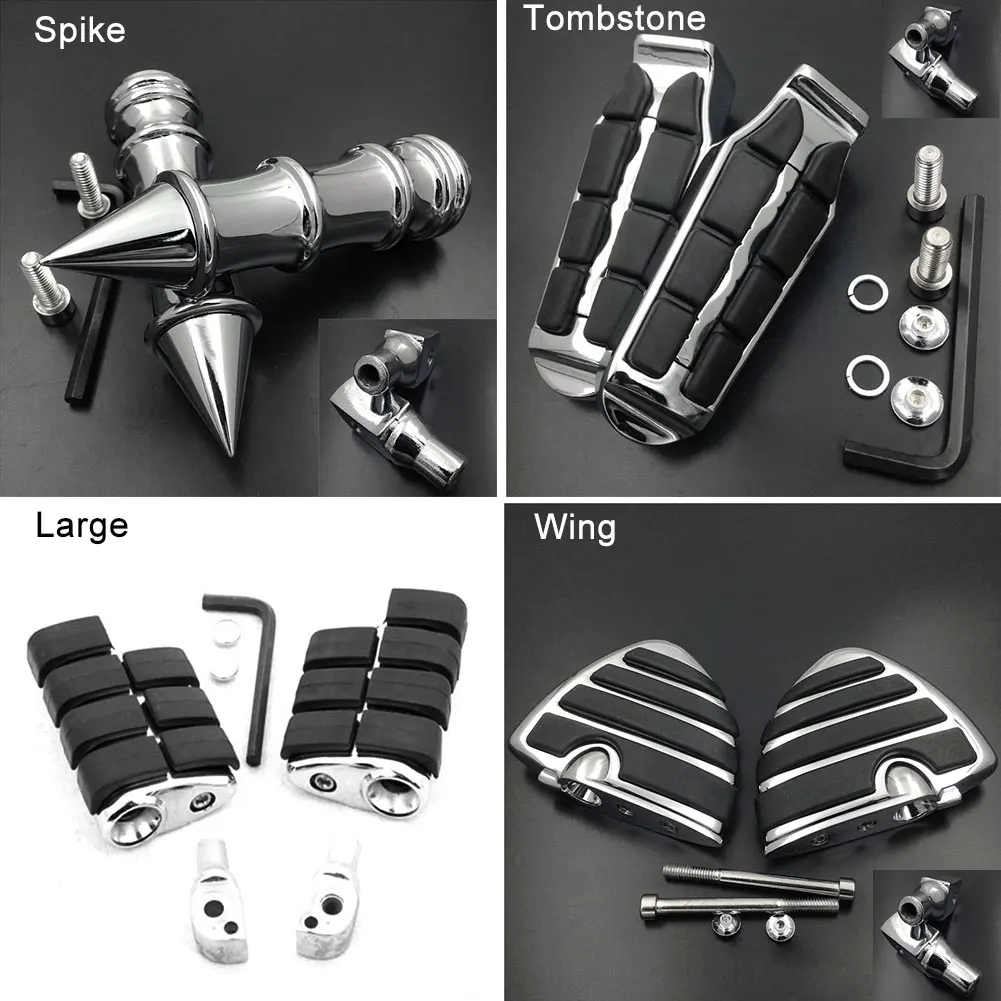 Spike traseiro pé pegs para 97-04 suzuki marauder 800 vz800/2013-2015 bouleavard c90 passageiro footpeg resto pedal boleto de borracha