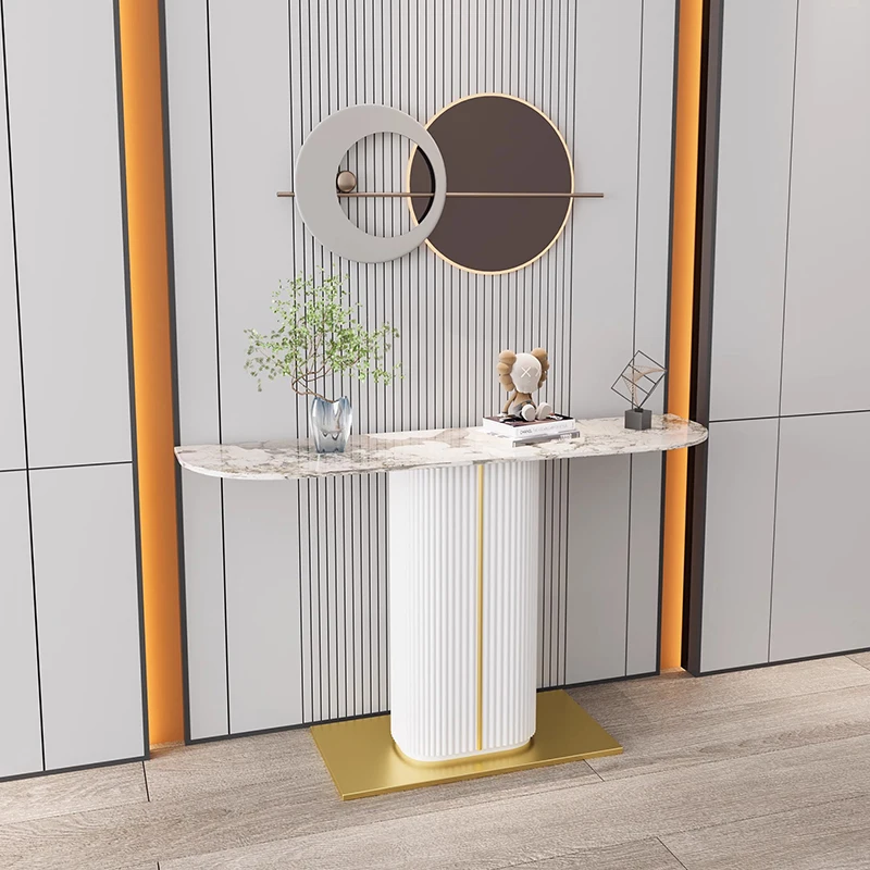 تصميم طاولة وحدة التحكم الإبداعية الإبداعية الفاخرة الحد الأدنى الجدول تخزين بسيط ميسا Recibidor De Entrada أثاث غرفة المعيشة #4