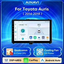 Ainavi Android 13 Car Radio For Toyota Corolla 11 Auris E180 Hybrid 2014-2018 Multimedia Player Carplay GPS Stereo No 2Din DVD