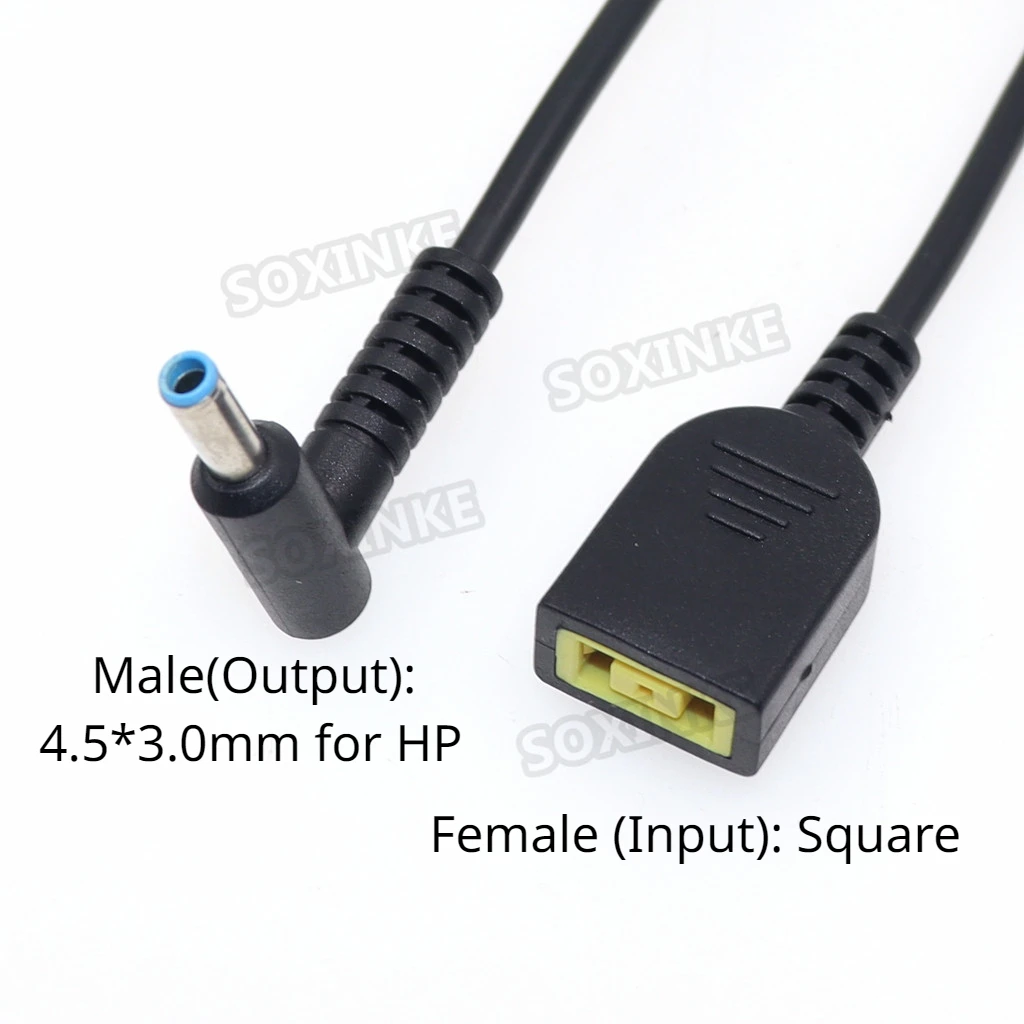 Vierkant Vrouwelijk Naar 5.5c2.1/7.9X5.5/4.0X1.7Mm Dc Mannelijke Jack Plug Power Converter Adapter Kabel Voor Lenovo Thinkpad Laptop 15Cm