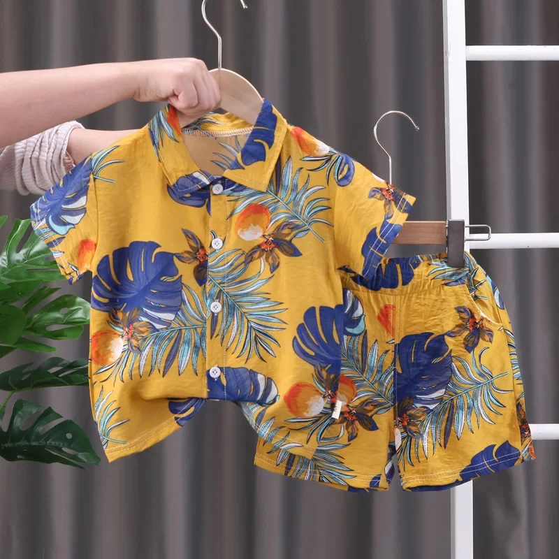 New Summer Baby Clothes Suit Children Boys Sports Shirt Shorts 2Pcs/Sets Kids Casual Outfits Toddler Costume Infant Tracksuits