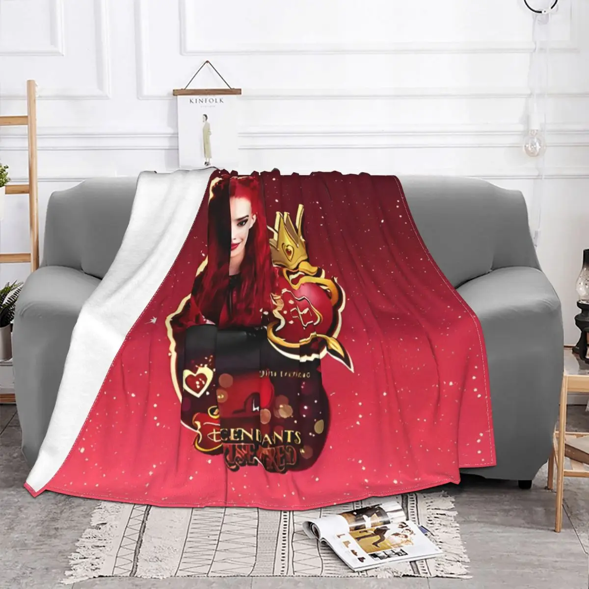 Descendants 4 The Rise Of Red Knitted Blankets Kylie Cantrall Wool Throw Blankets Airplane Travel Decoration Soft Warm Bedspread