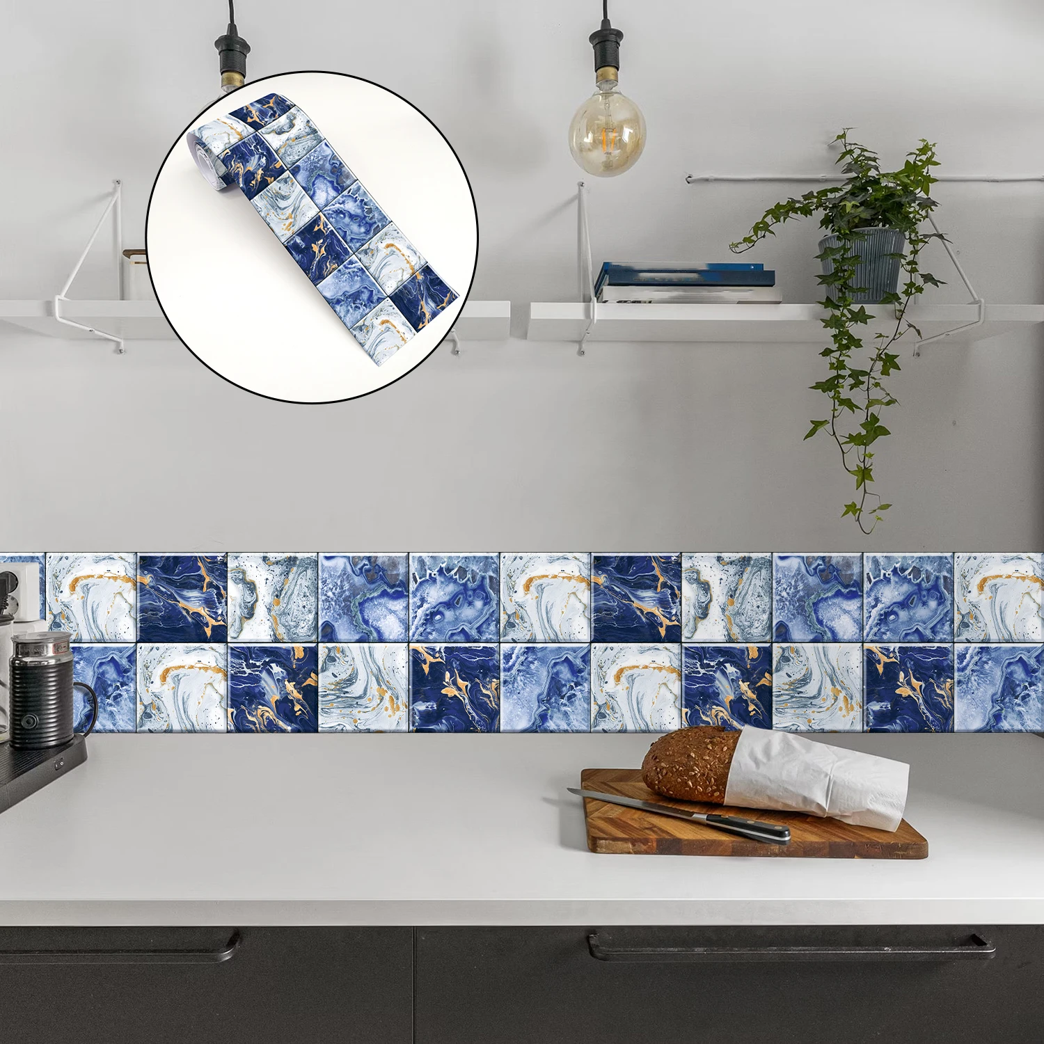 Home Bathroom Floor Tiles - สติ๊กเกอร์ติดผนังลายหินอ่อน 24 แบบ แถบตกแต่งขอบผนัง แบบลอกและติด สำหรับห้องน้ำ