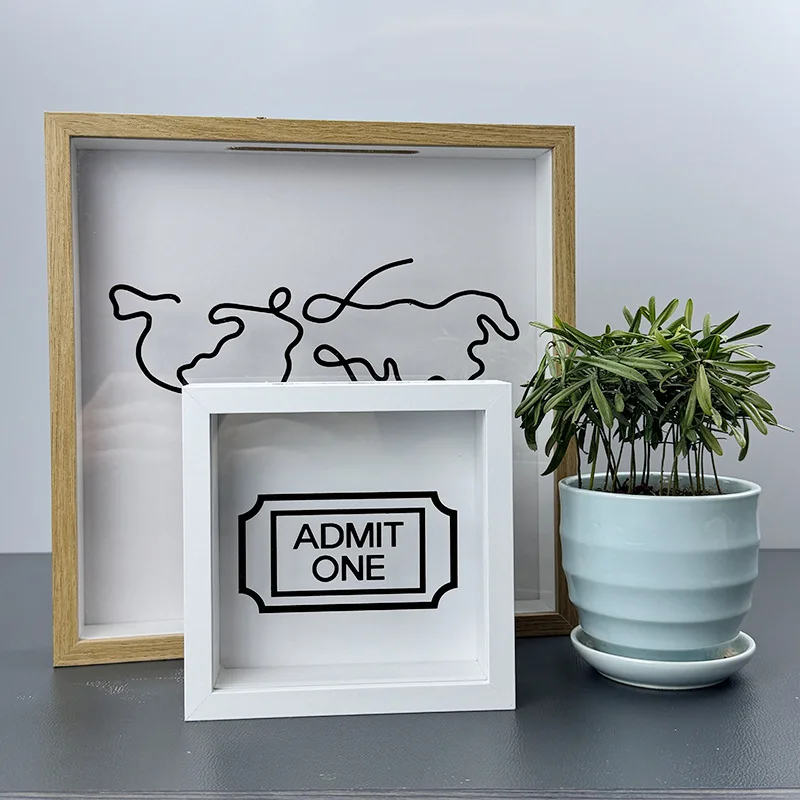 Map Photo Frame Storage Stub Box Postcard Keepsakes Deposit Box Deposit Box Delicate Table Home Display Gift