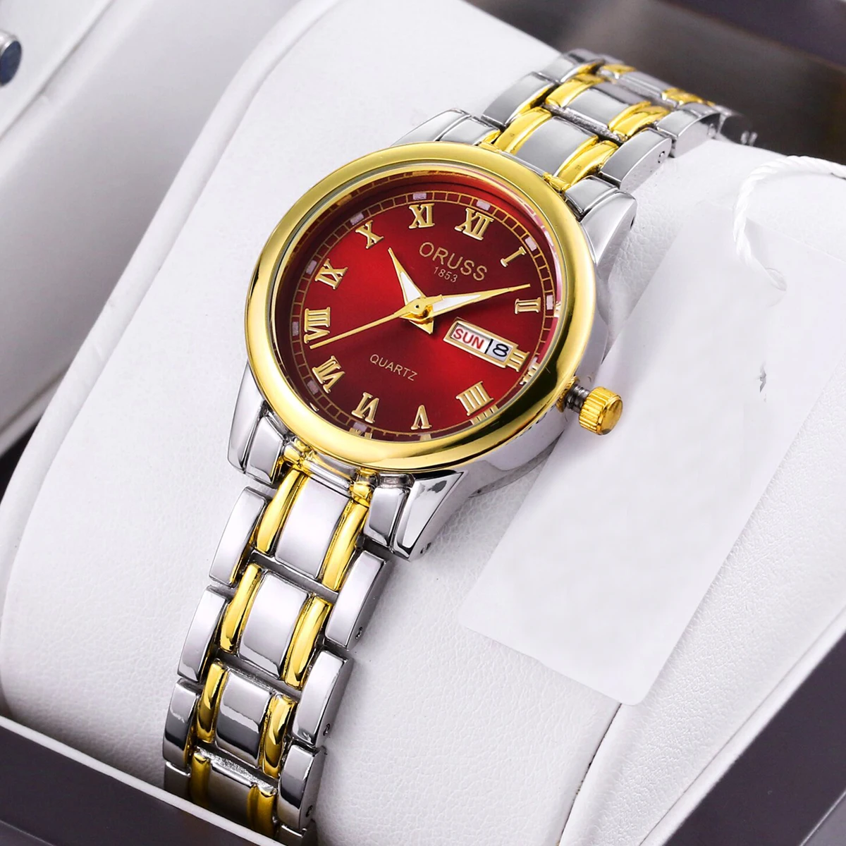 Oruss-男性と女性のためのクォーツ腕時計,ステンレス鋼,防水,高級,トップブランド,愛好家,カップル