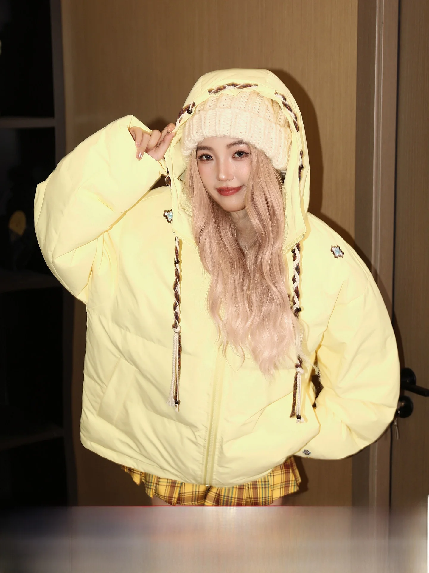 

Thermal American Sle Hooded Cotton Jaet Women's Small Size Winter Thi Warm Cotton Coat Interlined Outerwear Street Sle