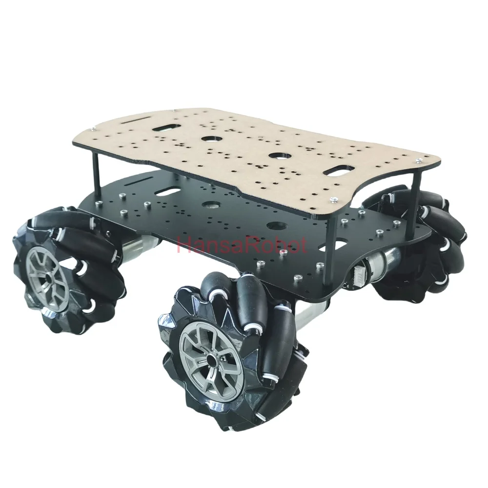 25KG Load Double Chassis 4WD Mecanum Wheel Robot Car Kit with 12V DC Hall Encoder Motor Arduino ROS Robot Arm Frame DIY Toy Kit