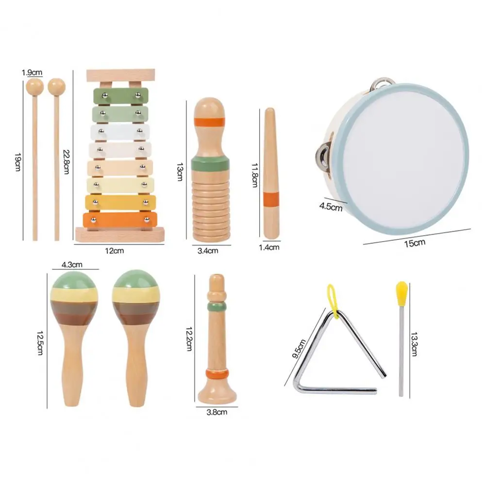 Musikinstrument-Spielzeug, pädagogisches Kinderset mit Xylophon, Maracas, Klarinette, Tamburin, Dreieck für Jungen