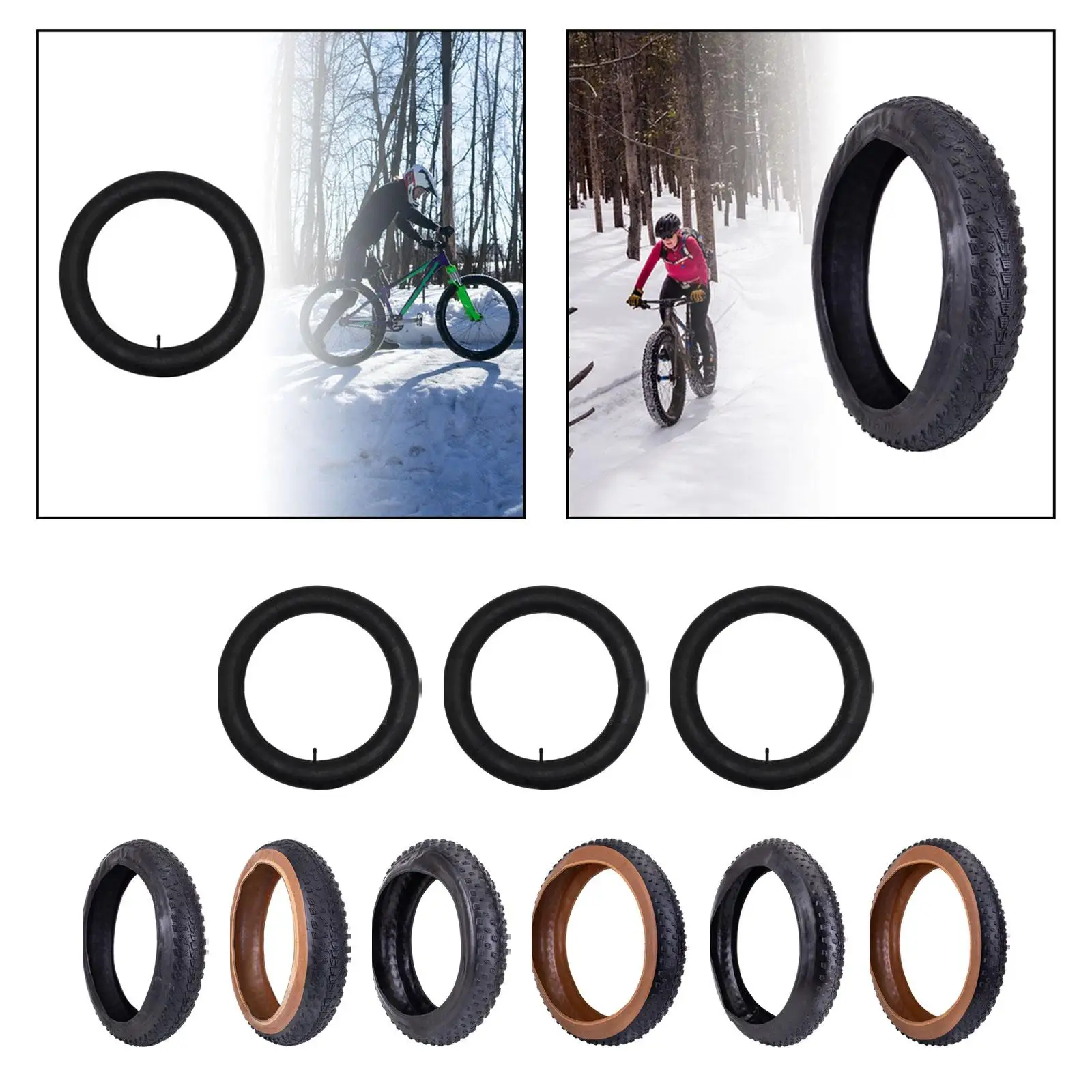 Snow Bike Tyre Snow Bicycle Tire Rubber Replacement 60TPI AntiSlip ATV Tyre Snow