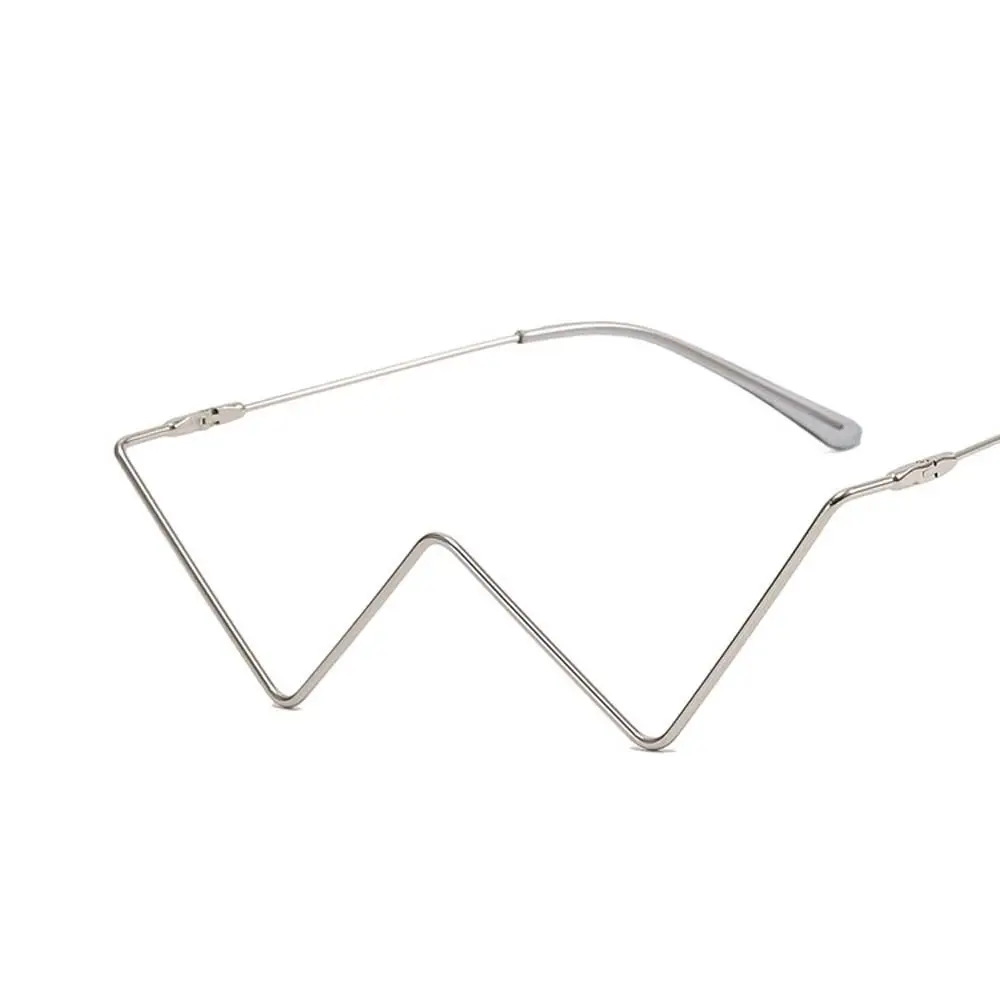 

Elegant Silver Gold Metal For Women Rhinestone Rhinestones Glasses Frame Glasses Frame Fake Glasses Triangle Glasses Frame