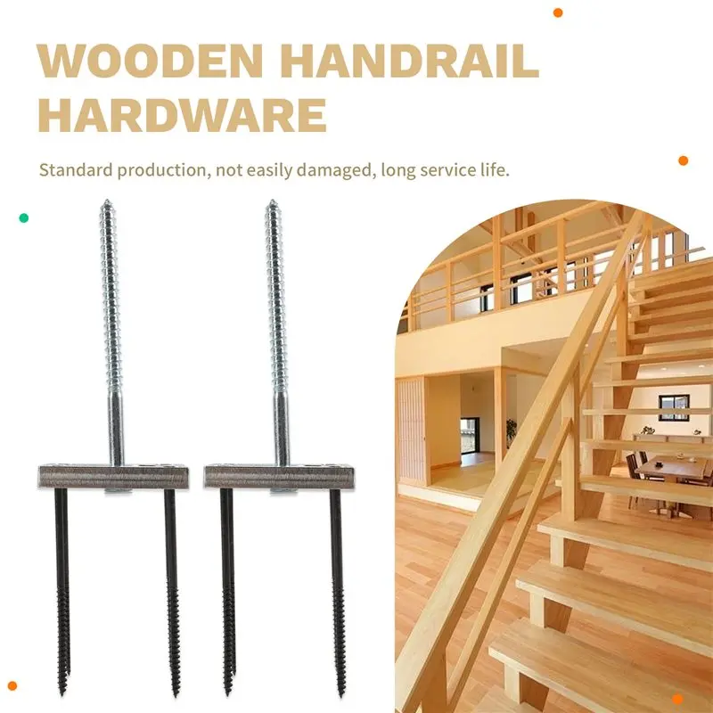 ABMI-Wood Handrail Installation Hardware Newel Post Mounting Kit 2 Sets Fastener Works On Finished Floors, Stairs,