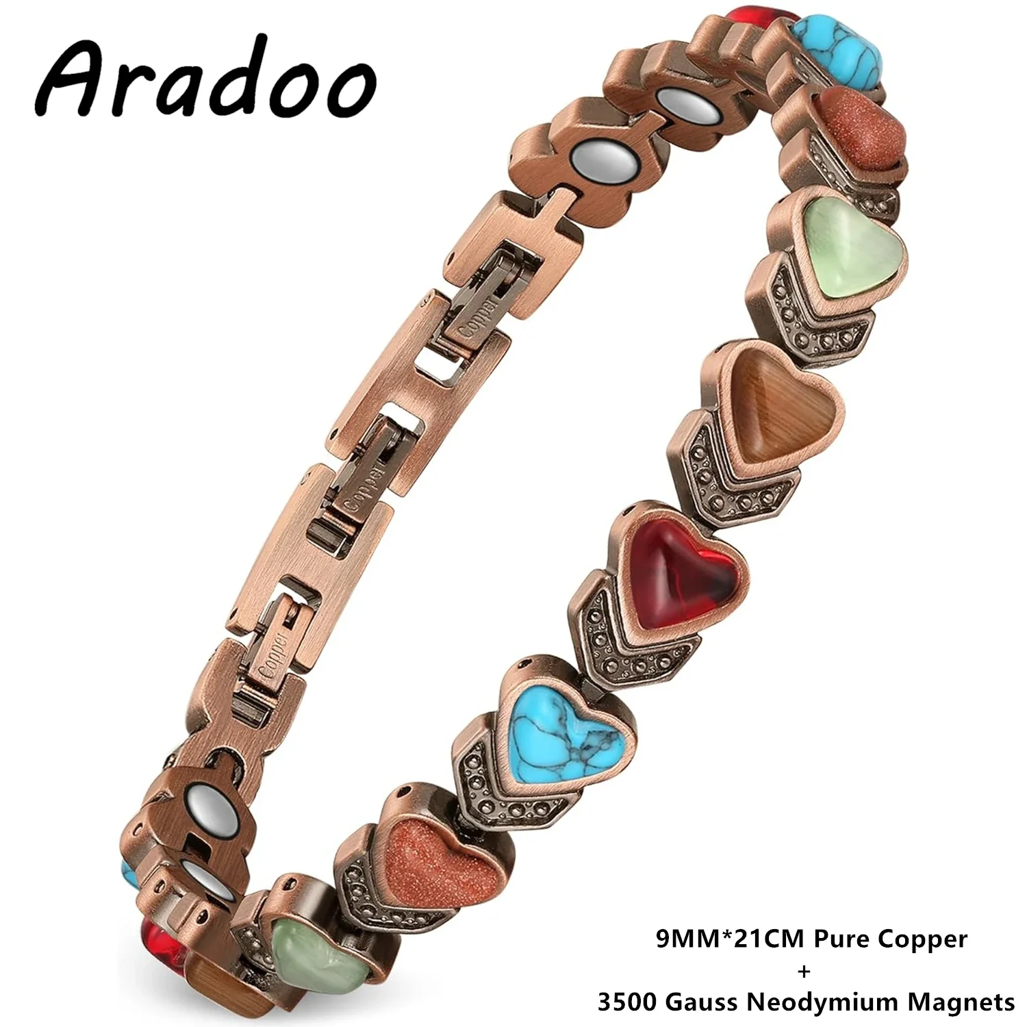 ARADOO Copper Magnetic Bracelet Women 4