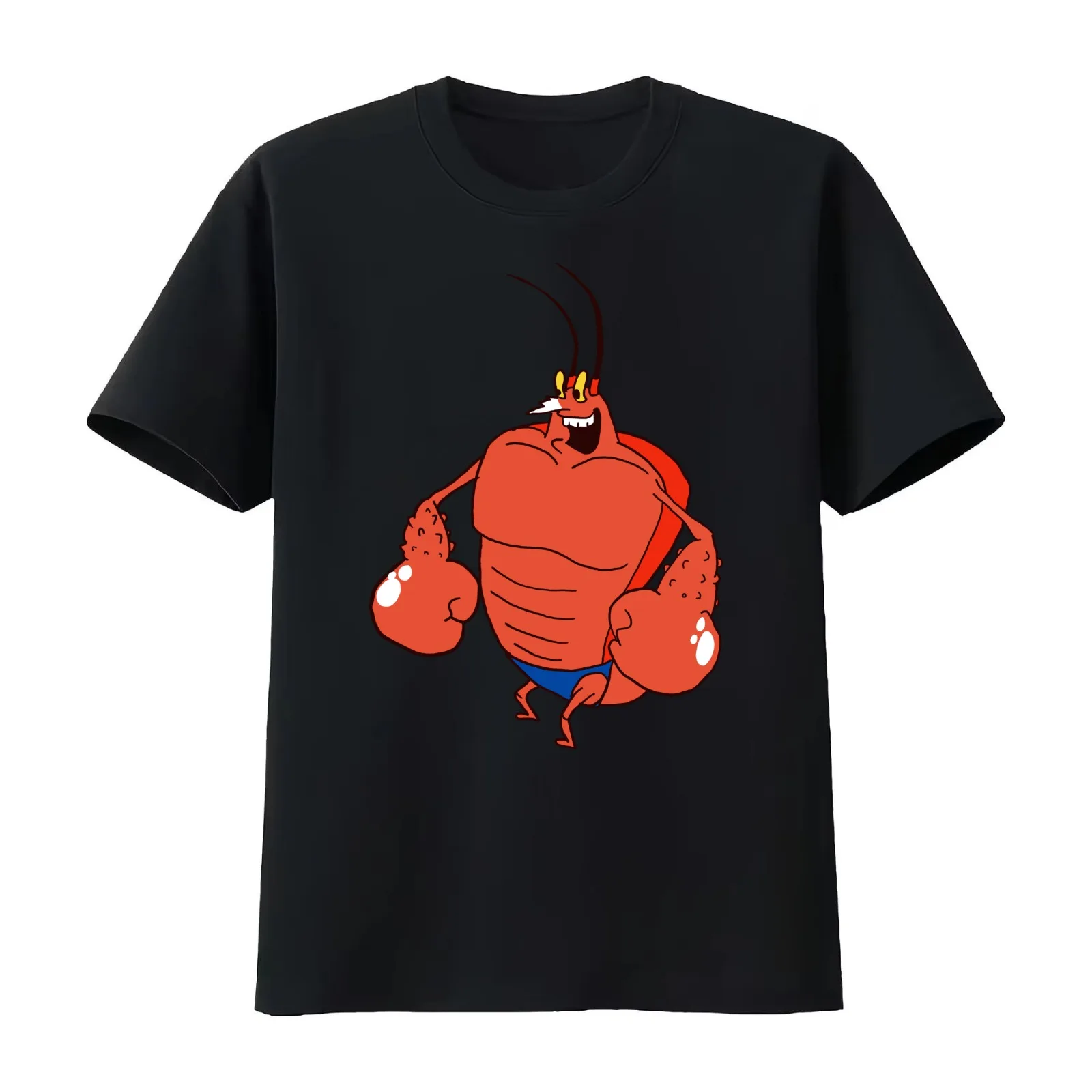 Larry The Lobster T-Shirt Summer Casual Cotton Tee Oversized Streetwear Tops Vintage Graphic Print Loose Fit Short Sleeve