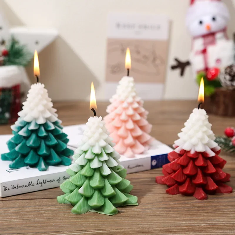 Candele profumate a forma di albero di Natale Candele per atmosfera di festa di Natale Soggiorno Camera da letto Decorazione per aromaterapia Regalo