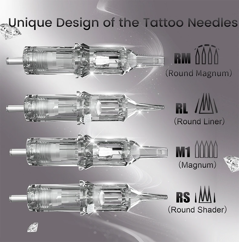 20 قطعة خرطوشة الوشم المتاح الماس الإبر إبرة مختلطة آلة الوشم ل الحاجب كحل تجميل دائم #2
