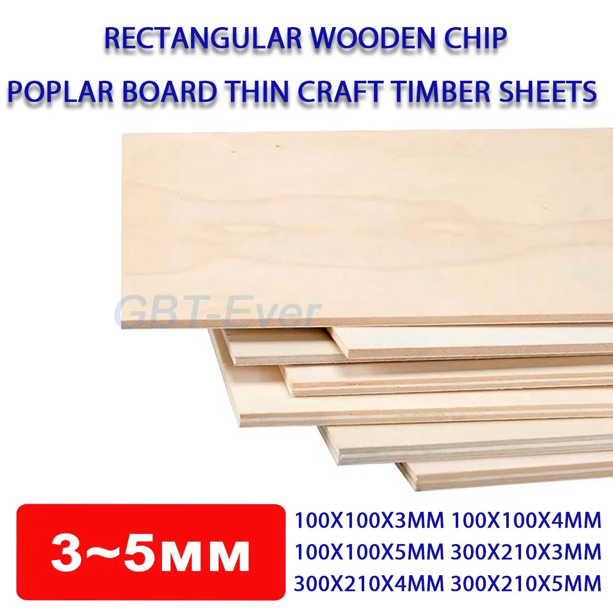 

1/5Pcs Thickness 3/4/5mm Rectangular Wooden Chips Thin Craft Timber Sheets 100x100mm 300x210mm Poplar Board DIY Decoration