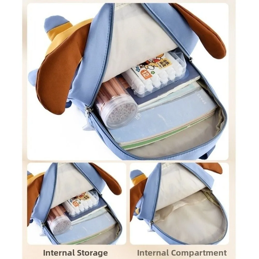 Zaino per cuccioli simpatico cartone animato Zaino per studenti con tracolla regolabile di grande capacità Zaino per ragazze con cerniera stile Ins regalo