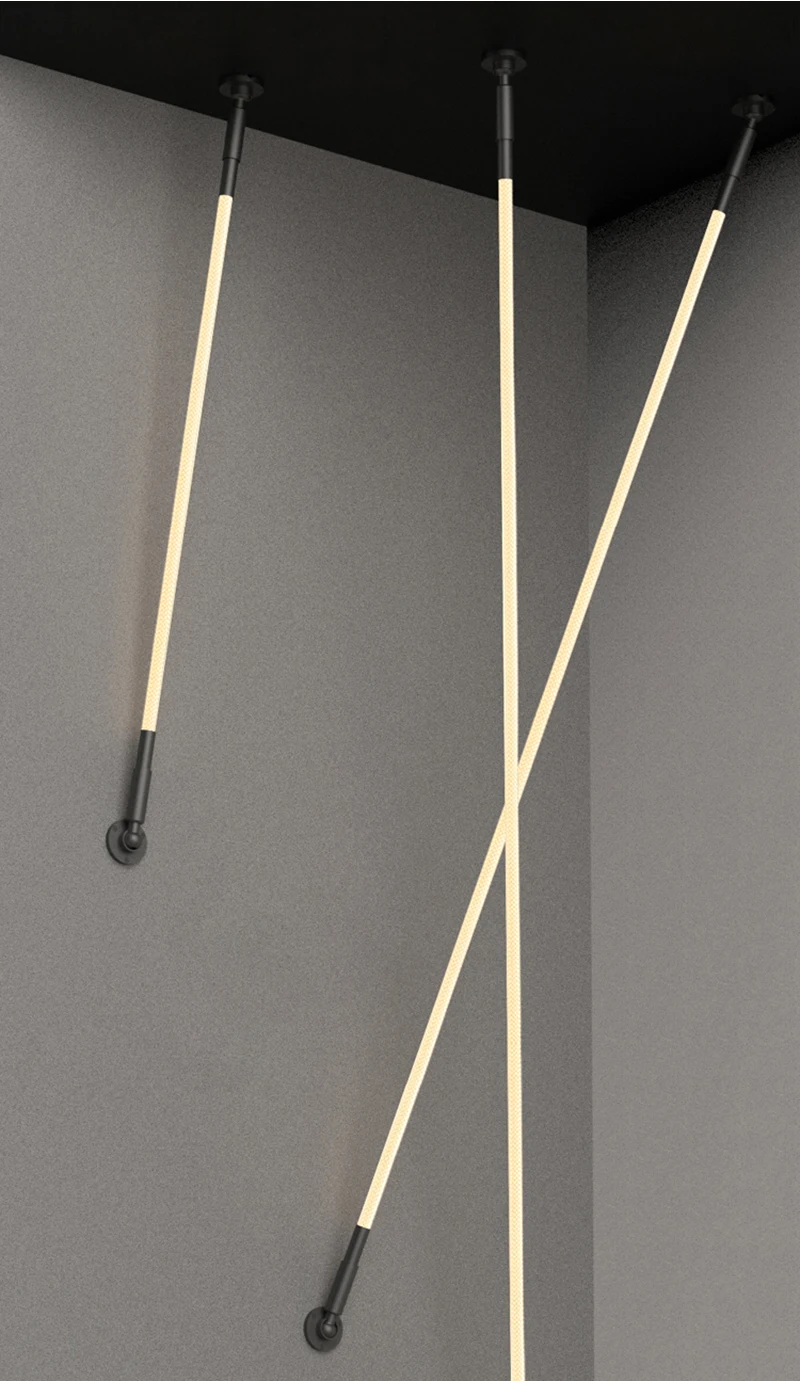 Modern Minimalist Linear Pendant Light Living Room Bedroom Dining Table Kitchen Chandelier Indoor Gloss Decoration  Designer