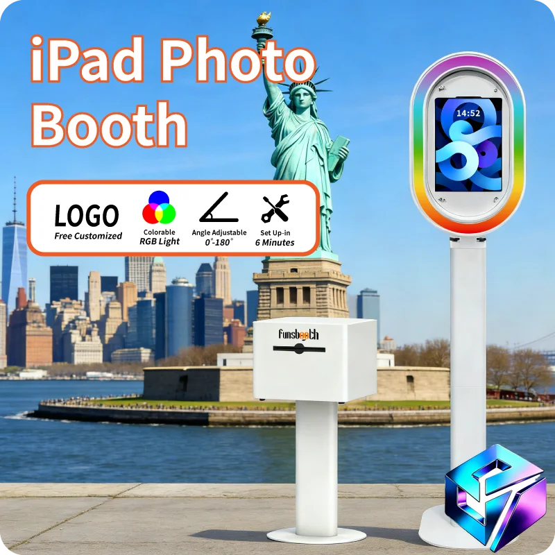 10.2 12.1 Inch iPad Photo Booth Stand Shell High Quality Selfie Kiosk Machine For Wedding Party Event Commercial Sale
