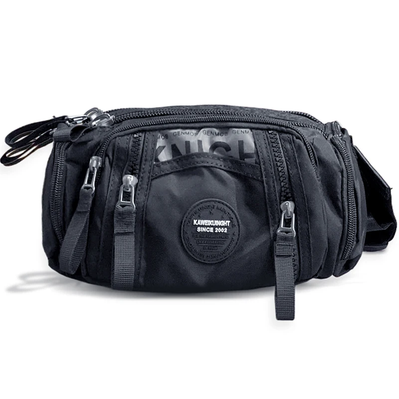 Cintura de nylon impermeável Fanny Pack para homens, Bum Hip Belt Bag, bolsa de viagem multiuso, Sling Chest Bags, saco de mensageiro de corpo cruzado, masculino