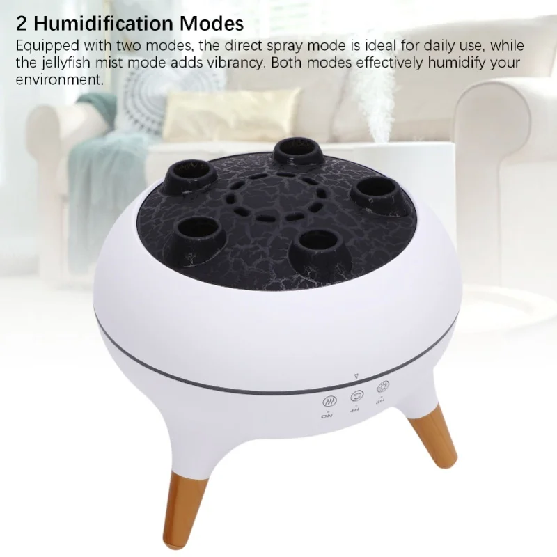 250ml Jellyfish Essential Oil Diffuser Aromatherapy Diffuser Desktop Humidifier With Light And Remote Control 110V-240V US Plug