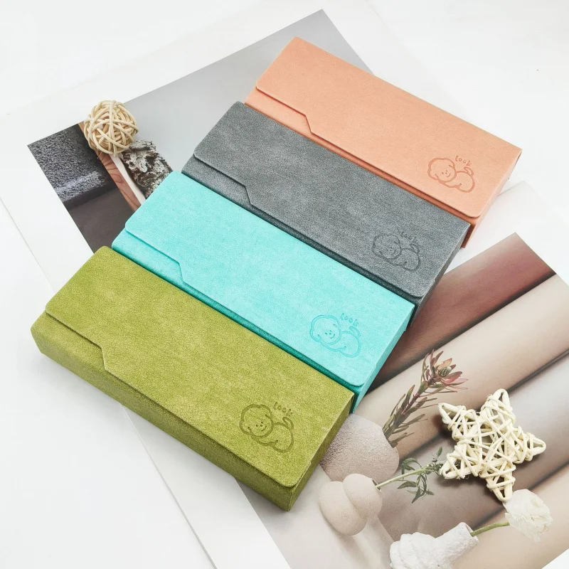 Fashionable handcrafted magnetic flip cover rectangular hard shell glasses case portable pressure-resistant glasses storage box