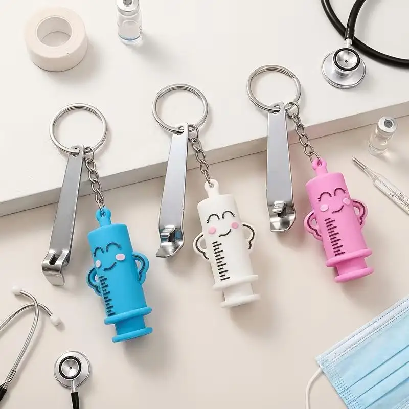Ampoule Bottle Opener Keychain Syringe Shaped Cutter Aid For Nurse Doctor Medication Vial Breaker