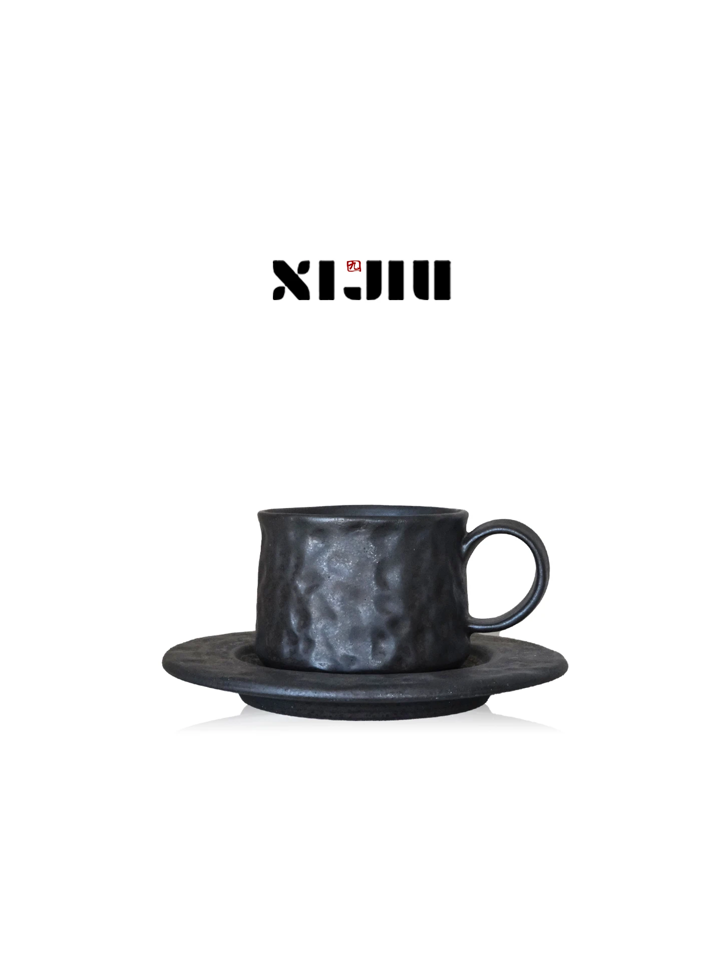  Meteorite Glaze Coffee Cup 180ml Concentrated Vintage Wabi-Sabi Small Ceramic Cup for Espresso with Cup Holder Texture