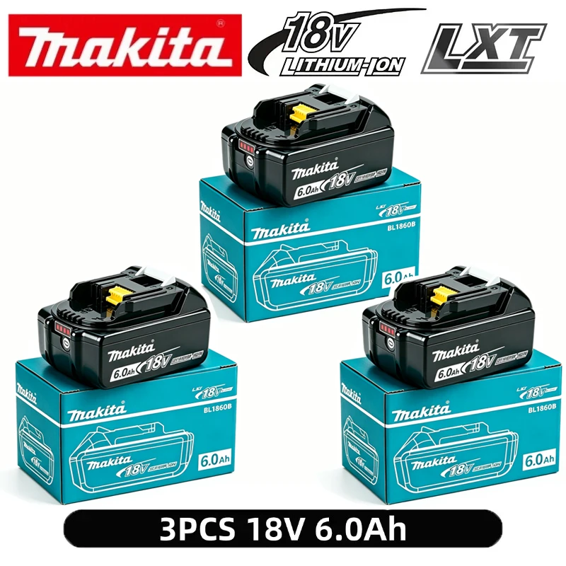 Makita 18V Battery 6AH BL1860 Power Tool Lithium ion Makita DDF487 BL1850B BL1860B electric tool battery image 3