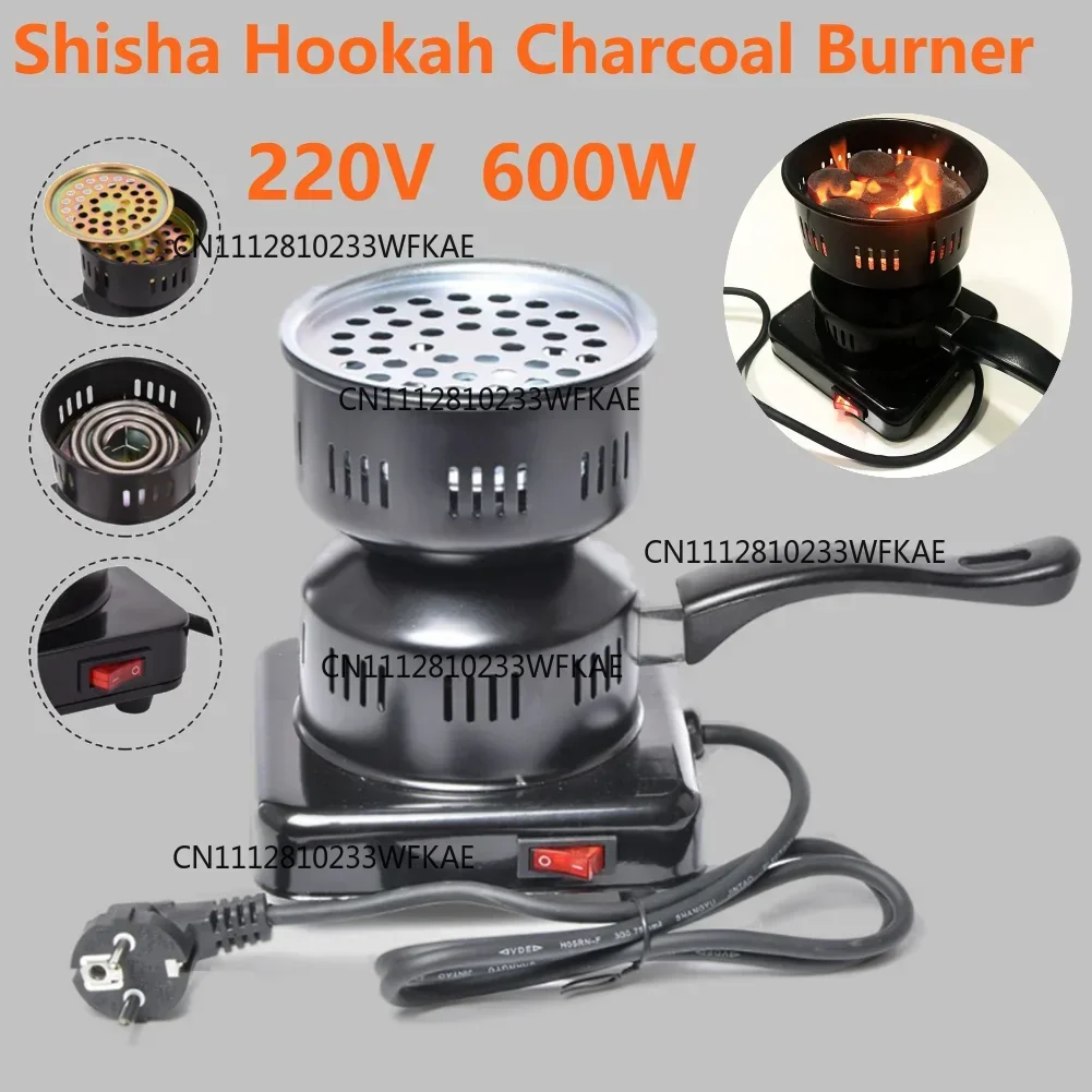 600W Electric Stove Charcoal Burner Coal Heater Shisha Hookah Heating Coal Lighter Stove for Portable Detachable BBQ Party Tool