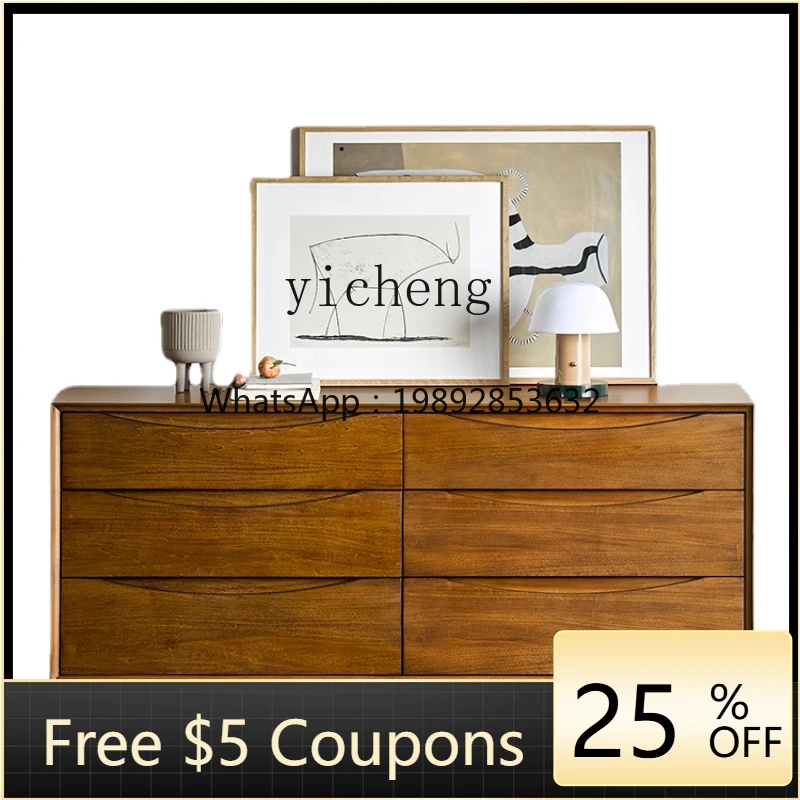 

ZTqh Mid-Ancient Storage Cabinet Living Room Wall Locker Simple Modern Household Tea Cabinet Chest of Drawers