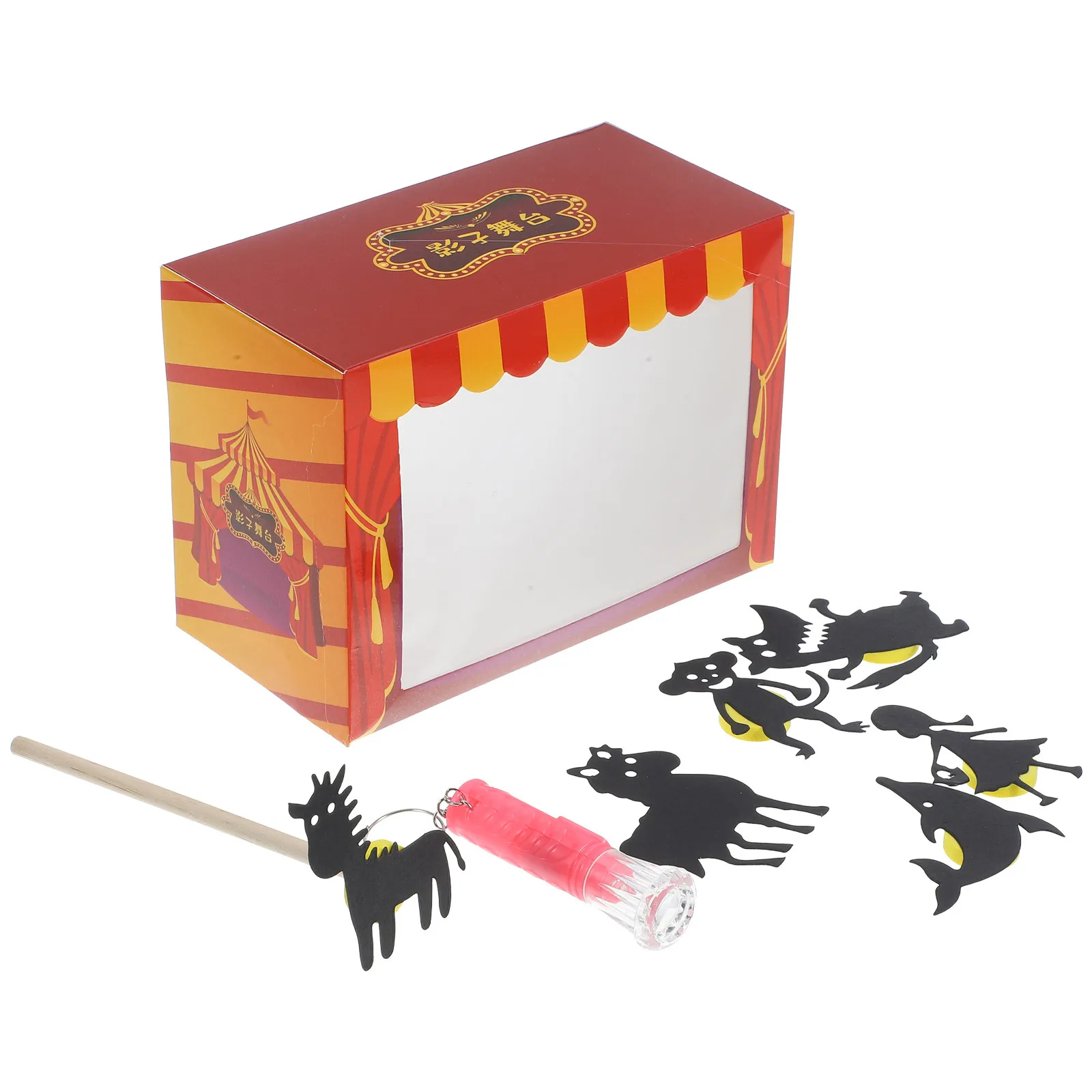 

1Set DIY Shadow Puppetry Kit Wooden Hand Puppets for Children Simple Modeling Funny Posture Early Learning Hands on