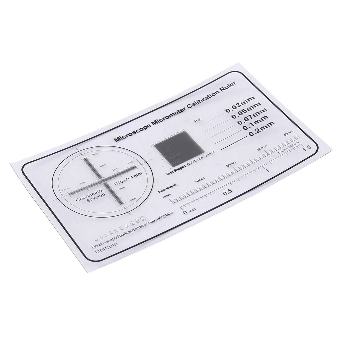 Microscope Correction Ruler Optical Micrometer Correction Sheet Precision Instrument Detection Film Calibration Plate,B