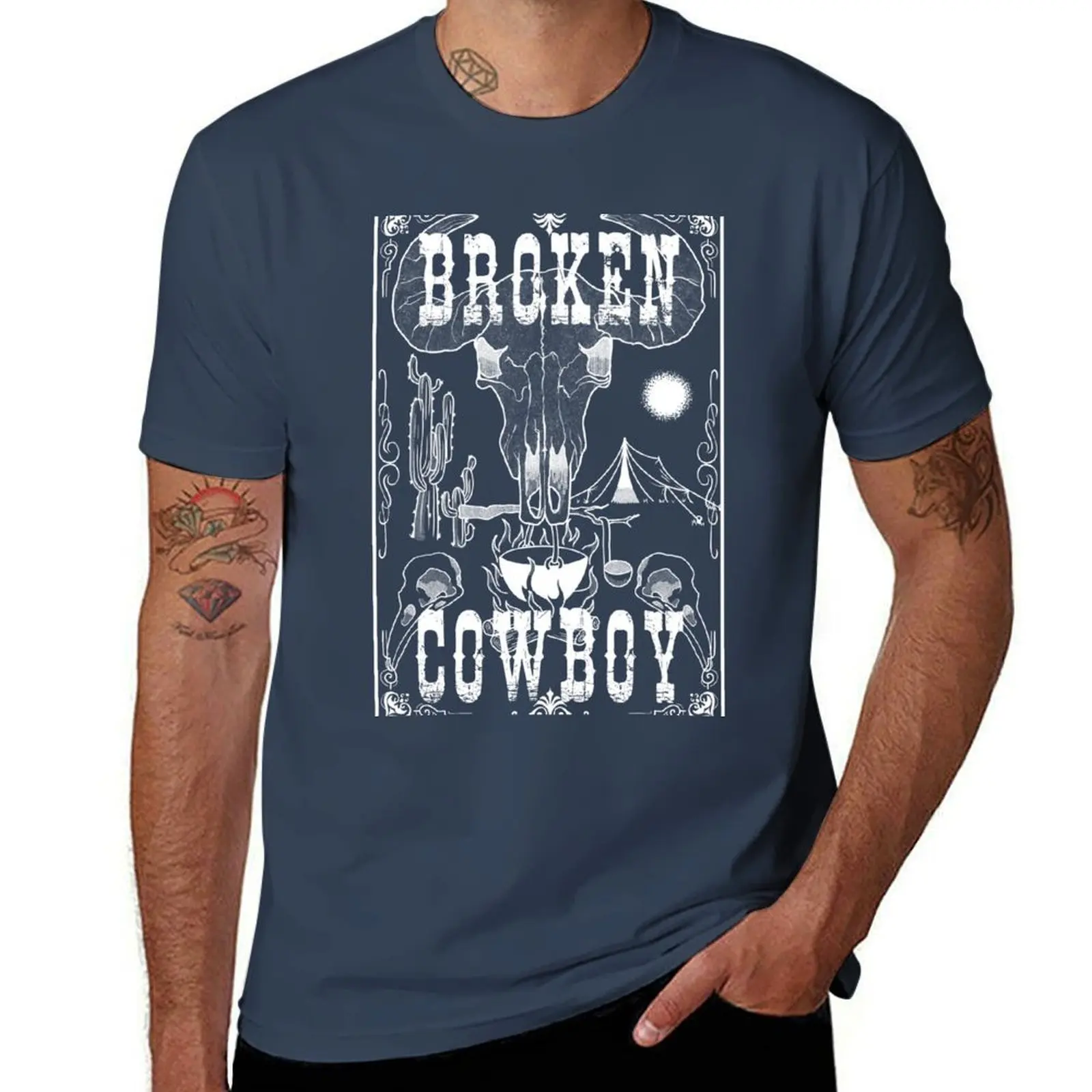 

Cowboy Broken T-Shirt Christmas Casual Tee Shirt