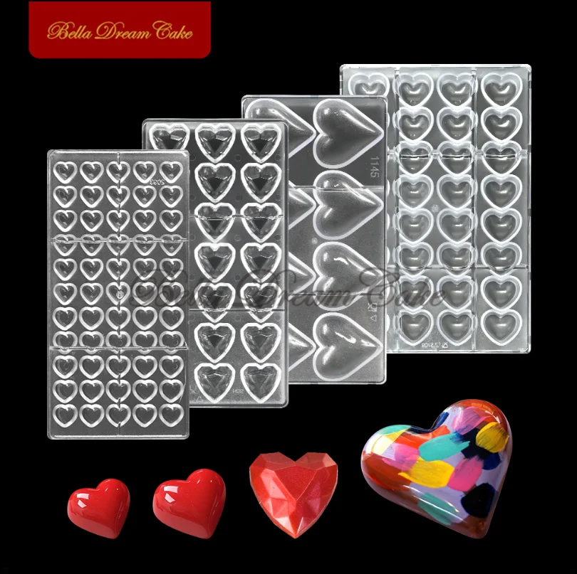 DIY Aşk Kalp Tasarım Bonbons Çikolata Kalıp sevgililer Günü Polikarbonat Kalıp 3D Şeker Tatlı Kek Dekorasyon Araçları Bakeware