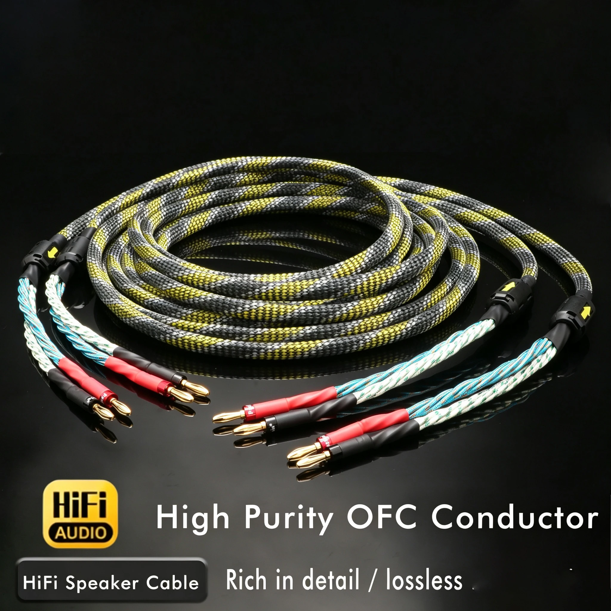 Hifi 9AWG Speaker Cable 16Cores HIFI Audiophile Gold Plated Banana to Banana Plug Biwire LoudSpeaker Wire Audio Line