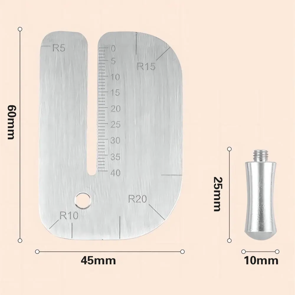 1Pc Stainless Steel Punching Ruler Cutting Distance Ruler Auxiliary Stencil Template Manual  Leather Craft Working Tools