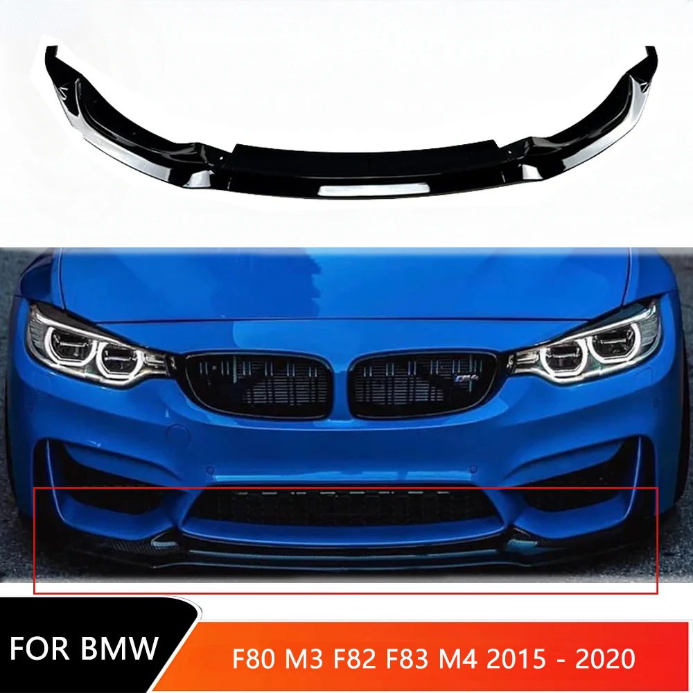 For BMW F80 M3 F82 F83 M4 2015-2020 Car Front Bumpers Lip Splitter ABS Spoiler Body Kits Canard Tuning Diffuser Auto Accessories