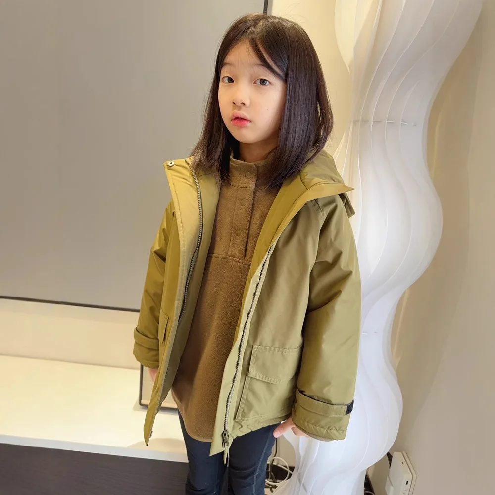 2024 Winter Kids Warm Coat for Boys Girls Windbreak Jacket Outwear hooded Tops Clothing journey